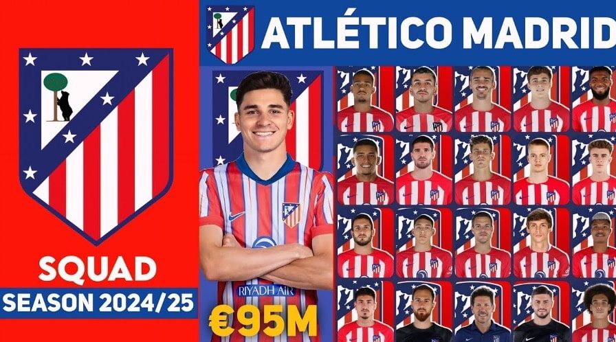 Visa Atletico Madrido komandos sudėtis